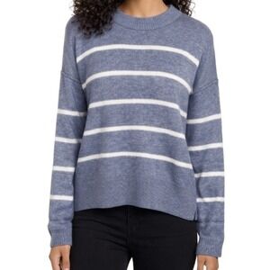 Soho‎ & Stella Womens Blue White Striped Wool Blend Crew Neck Sweater ST21700 M